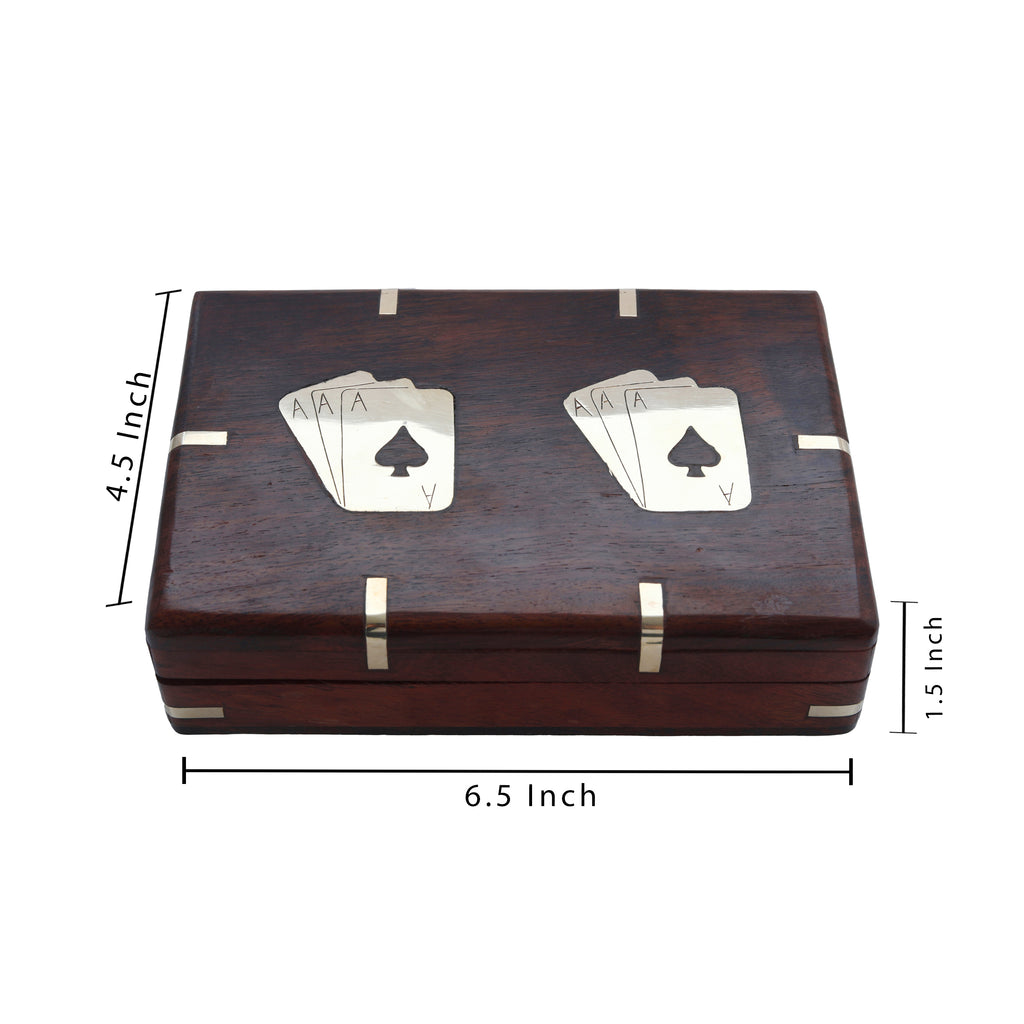 Playing Card Box with Two Set of Playing Cards | Combo Deal | Wooden Playing Card Box
