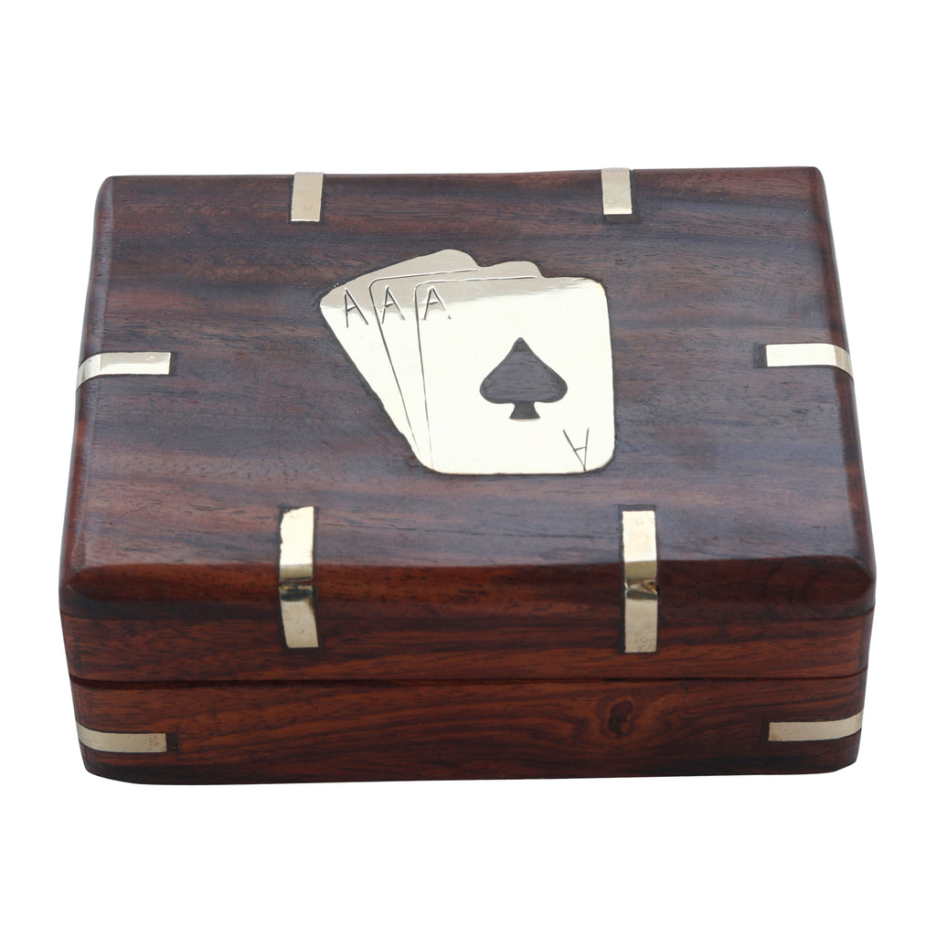 Wooden Playing Card Box with Free Playing Cards