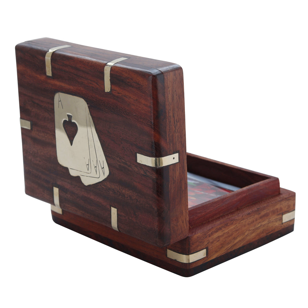 Wooden Playing Card Box with Free Playing Cards