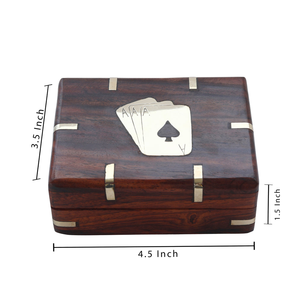 Wooden Playing Card Box with Free Playing Cards