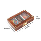 Playing Cards Set of 2 in Handmade Wooden Storage Box Case Holder with 5 dice