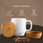 Cork Coffee Mug – Porcelain Mug with Cork Base & Bamboo Lid - The Bamboo Bae