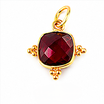 Gemstone 8mm Cushion Shape Pendant