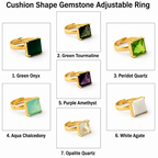 Cushion Shape Gemstone Adjustable Ring