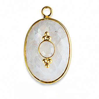 Gemstone Double Stone Bezel Pendant