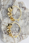 18K Gold Plated Floral Hoop Earrings