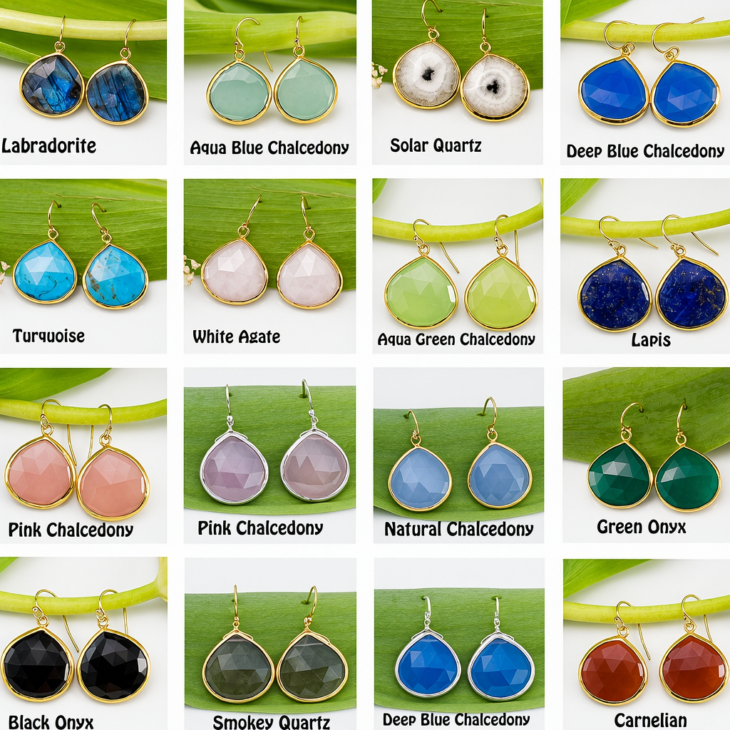 Bezelled Gemstone Multiple Colors