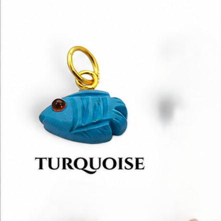 Gemstone Carved Tiny Fish Pendant