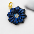 Gemstone Double Stone Flower Carving Pendant