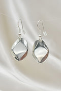 Silver Plated Irregular Hammered Drop Earrings