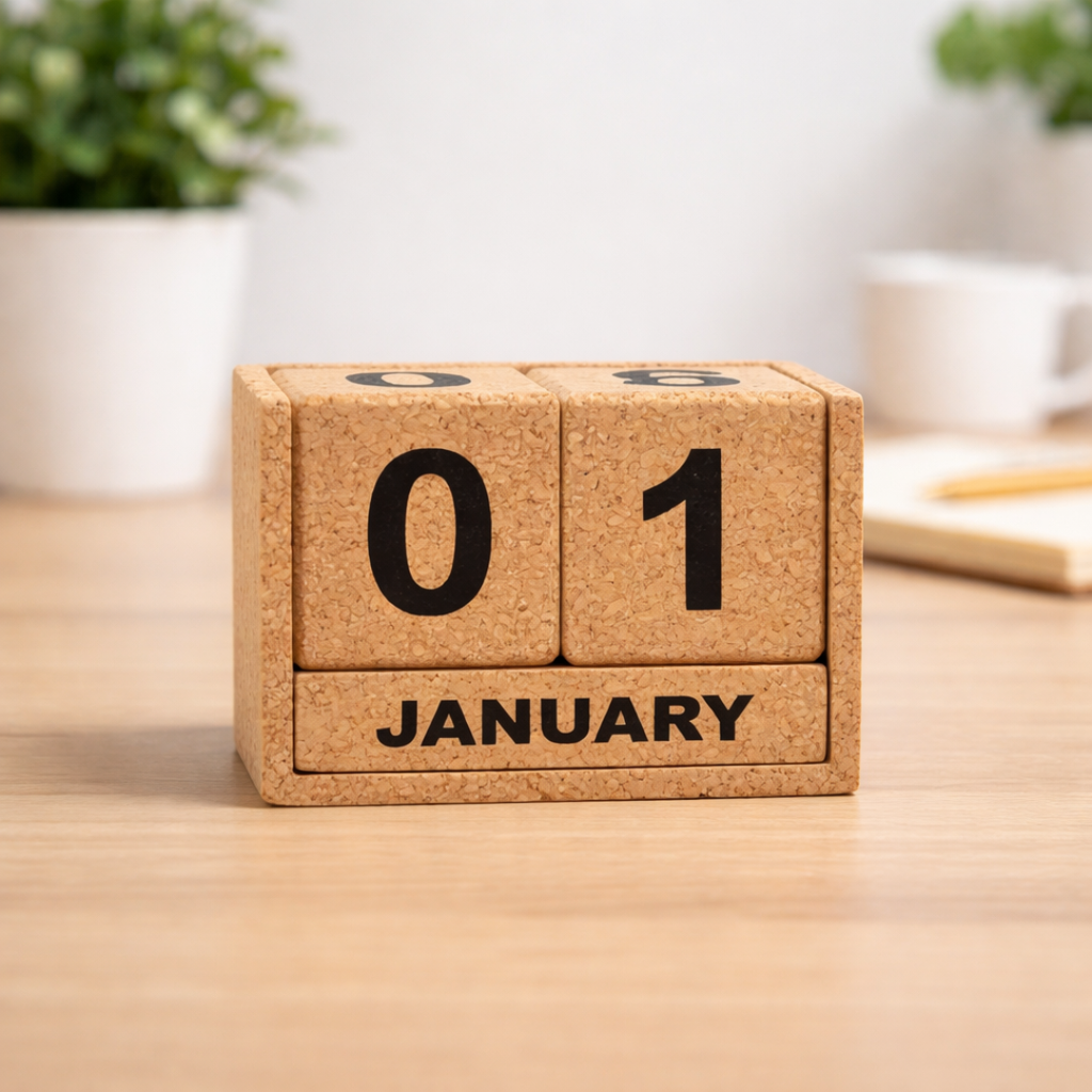 Cork Calendar | Eco-Friendly & Stylish Desk Organizer | Sustainable Cork Planner