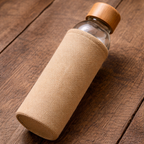 Glass Water Bottle with Jute Sleeve & Bamboo Lid | Reusable Eco-Friendly Drinking Bottle