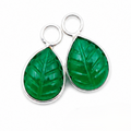 GEMSTONE LEAF SHAPE CARVING BEZEL PENDANT