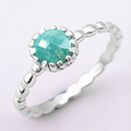 Round Gemstone Sterling Silver Ring