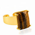 Rectangle Gemstone Wide Band Rings