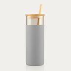 Glass Sipper with Bamboo Lid & Straw – Tumbler with Sleeve - The Bamboo Bae
