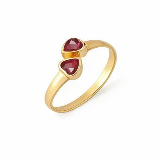 Gemstone Adjustable Heart Shape Rings