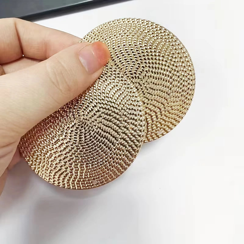 Round shape oversized Earrings Colour:- Gold Material:- Zinc and Electroplating Size :- 6 cm Premium Quality