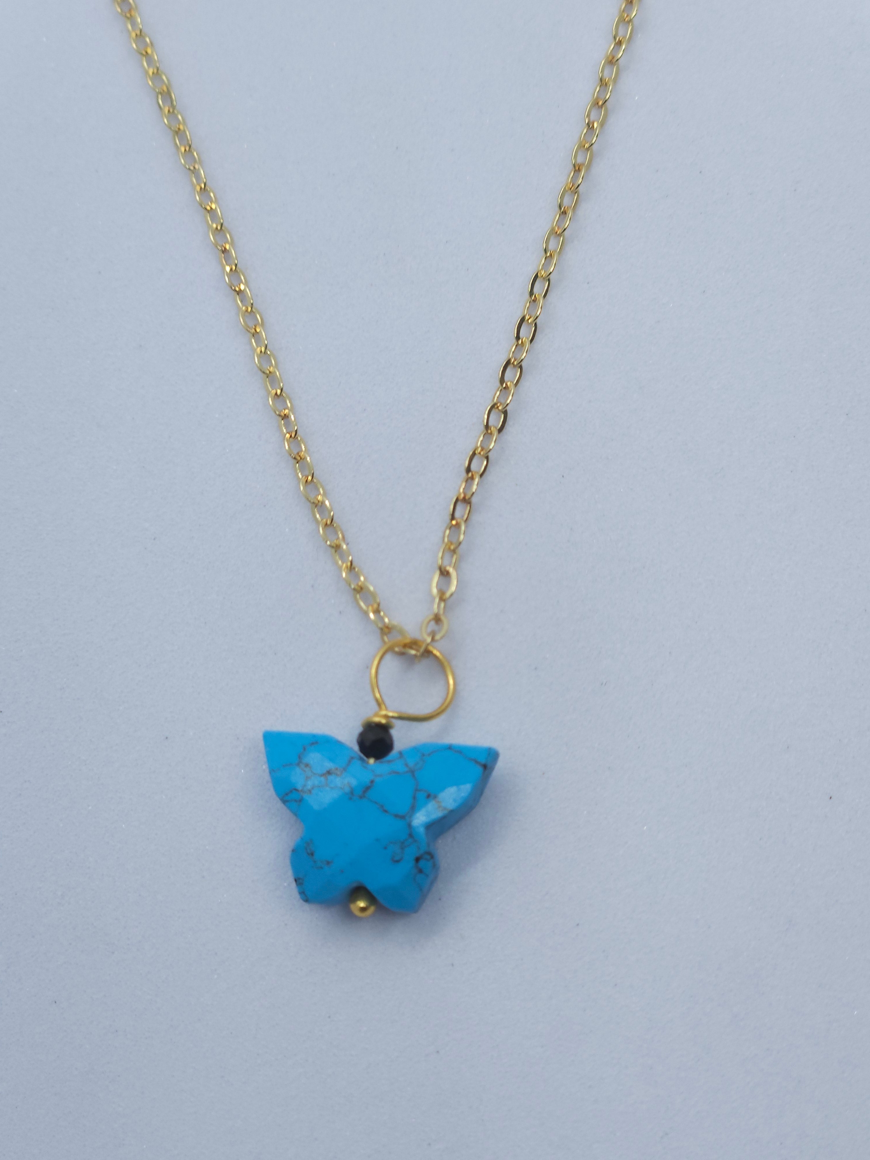 Turquoise Butterfly Charm Pendant