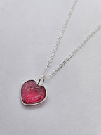 Pink Quartz Heart Carved with Necklace