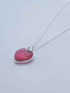 Pink Quartz Heart Carved with Necklace