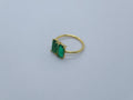 Double Emarald Side Open Ring
