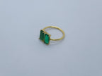 Double Emarald Side Open Ring