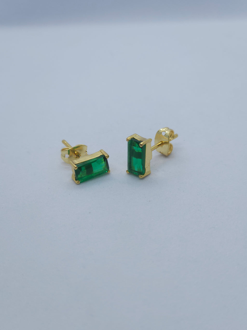 Birthstone Baguette Prong Set Earring Stud