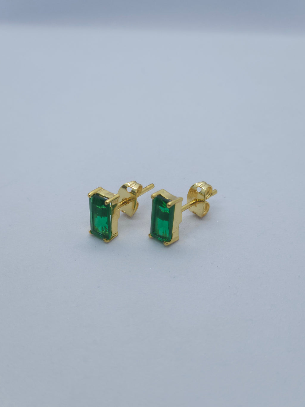 Birthstone Baguette Prong Set Earring Stud