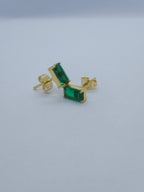 Birthstone Baguette Prong Set Earring Stud