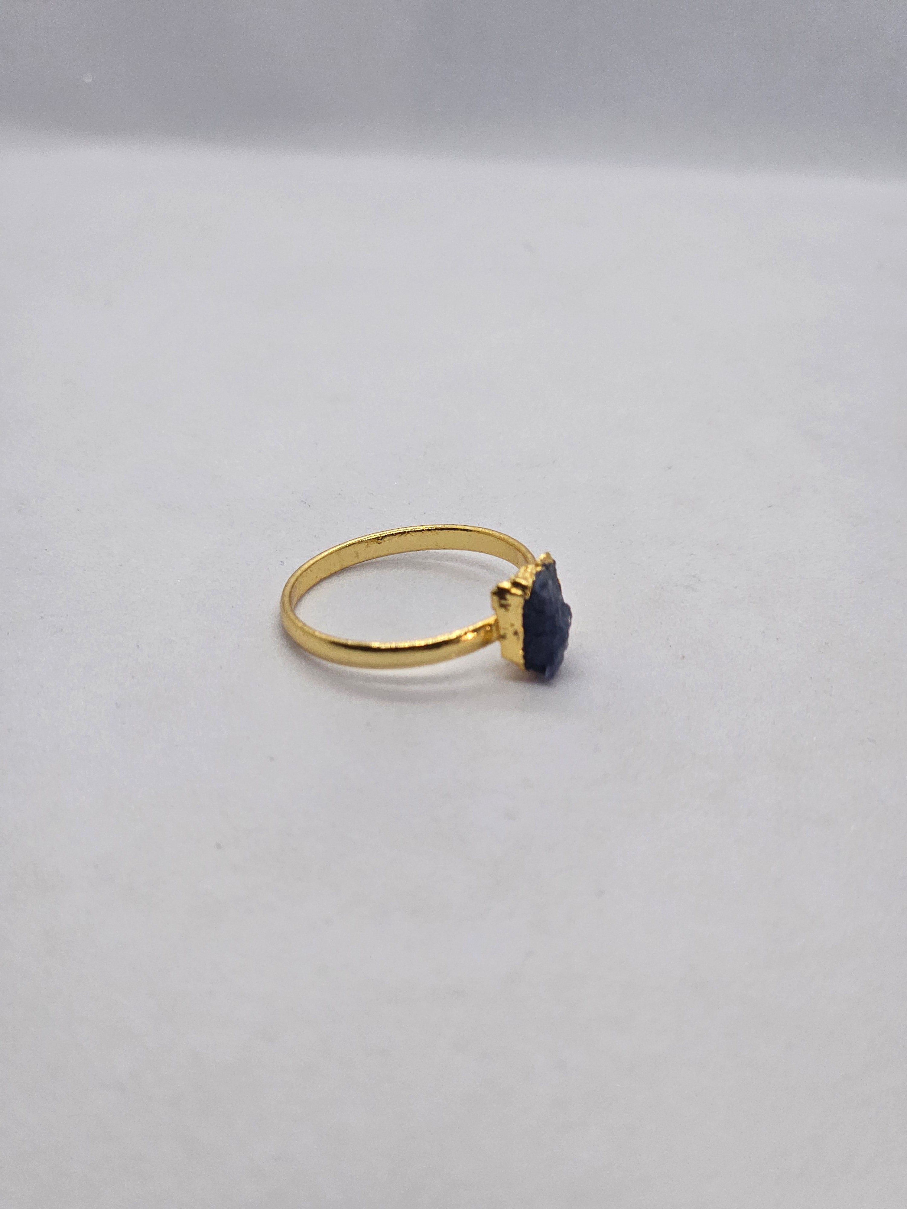 Raw Gold Electroplated Birthstone Ring