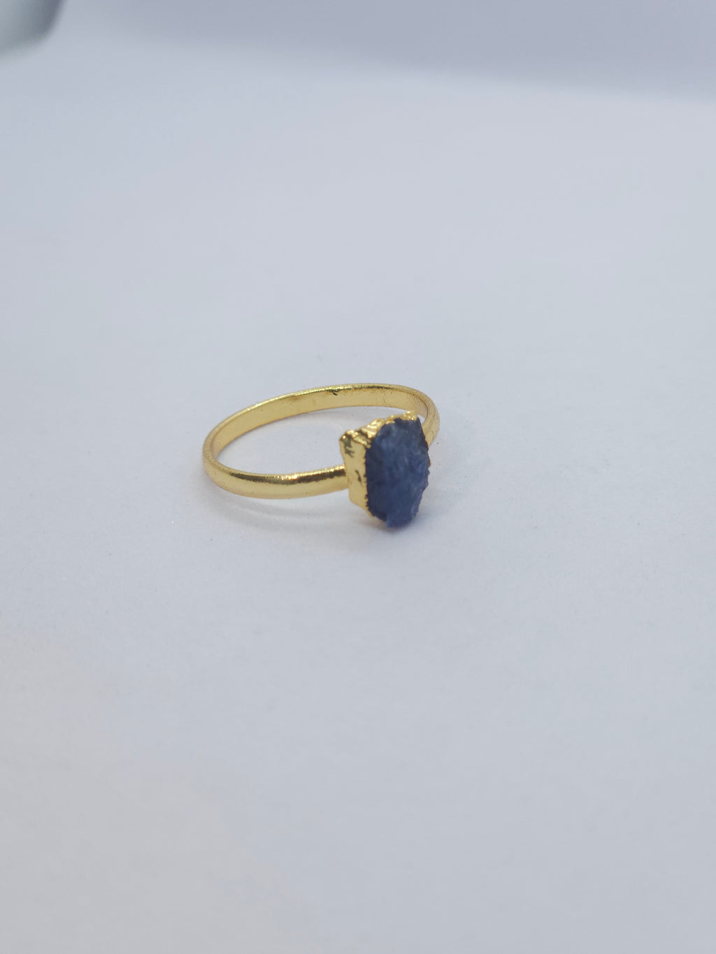 Raw Gold Electroplated Birthstone Ring