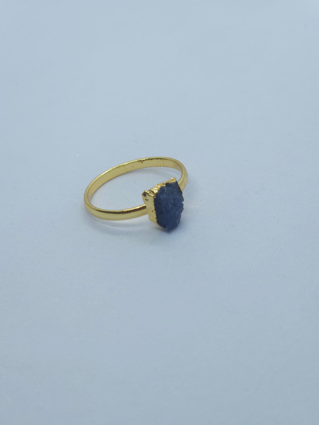 Raw Gold Electroplated Birthstone Ring