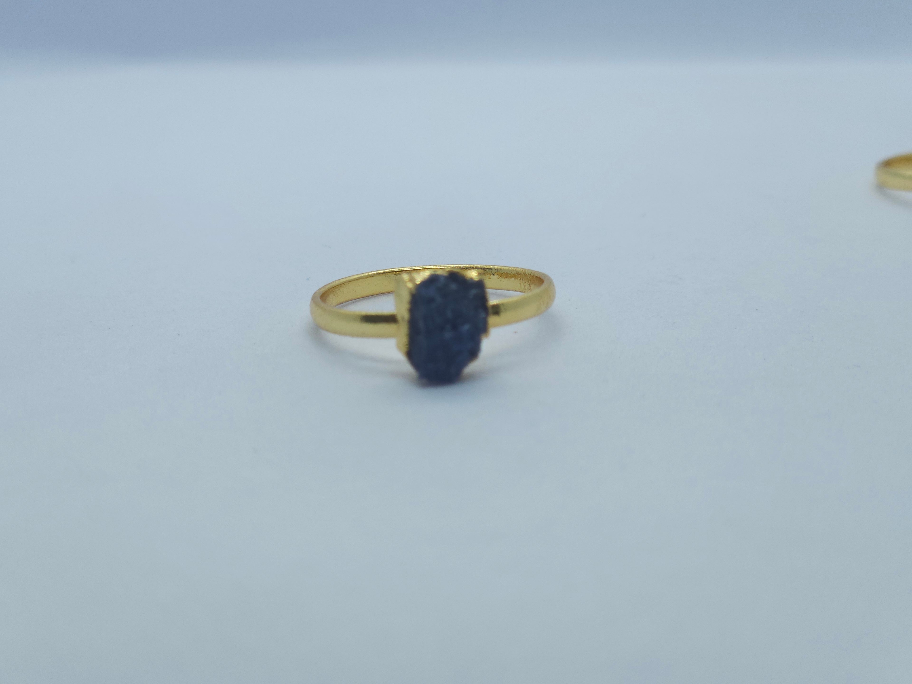 Raw Gold Electroplated Birthstone Ring