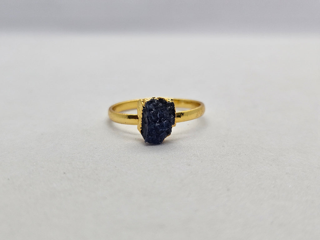 Raw Gold Electroplated Birthstone Ring