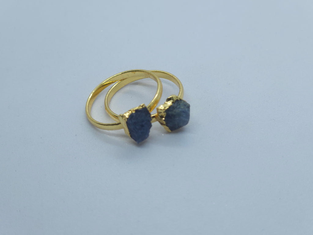 Raw Gold Electroplated Birthstone Ring