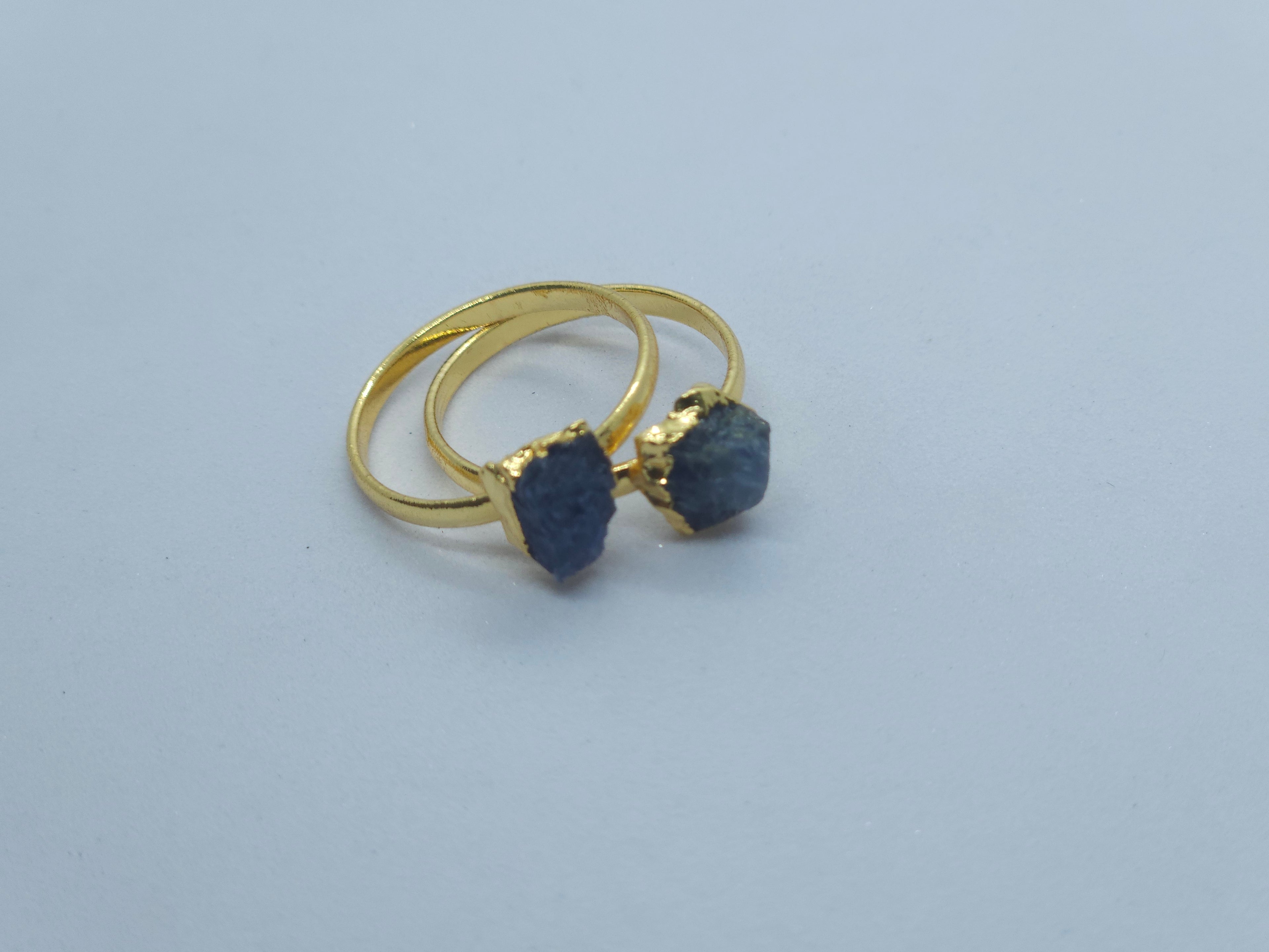 Raw Gold Electroplated Birthstone Ring