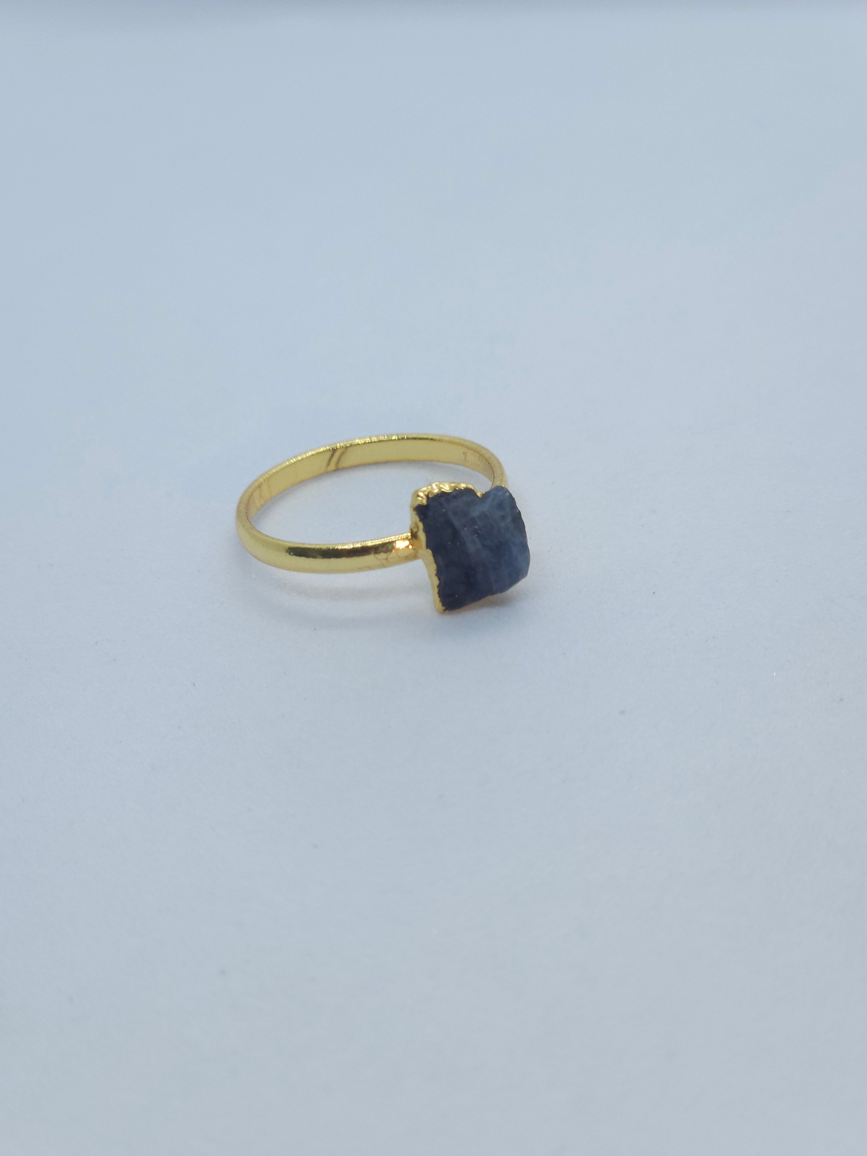 Raw Gold Electroplated Birthstone Ring