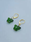 Green Quartz Butterfily Earrings with Normal Ear wire