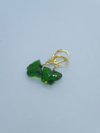 Green Quartz Butterfily Earrings with Normal Ear wire