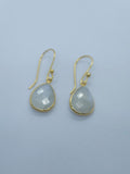 Rainbow Moonstone Gold Vermeil Bezel Set Earrings.