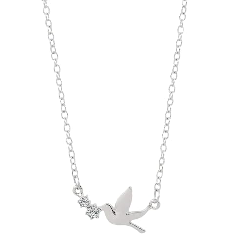 Swallow bird pendant Necklace with Diamonds