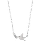 Swallow bird pendant Necklace with Diamonds