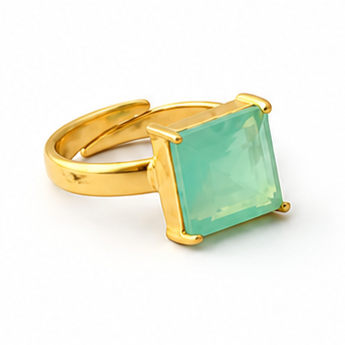 Cushion Shape Gemstone Adjustable Ring
