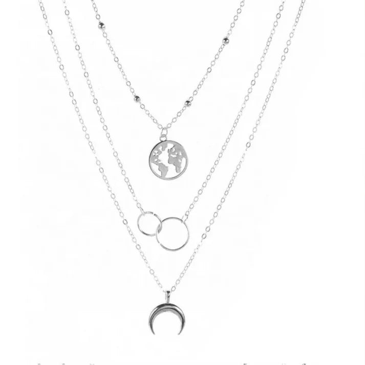 Three layer Earth Necklace for women