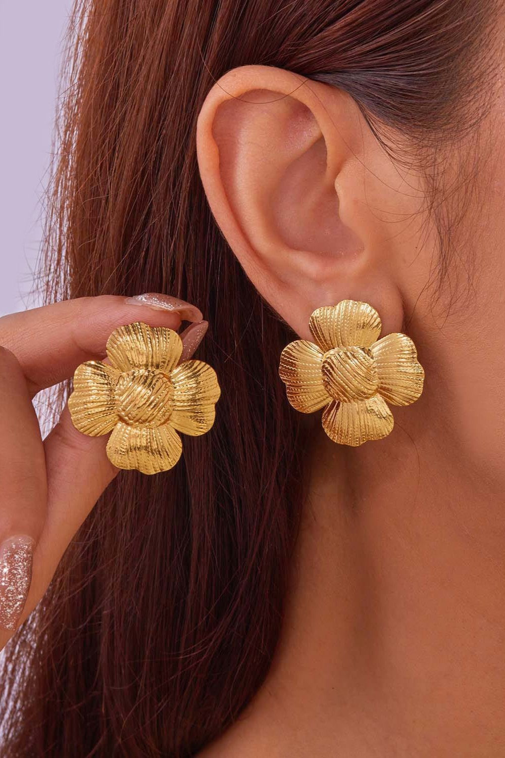 Stainless steel Flower Earrings for women Colour:- Gold 18 k gold plated Anti tarnish and Anti Allergic