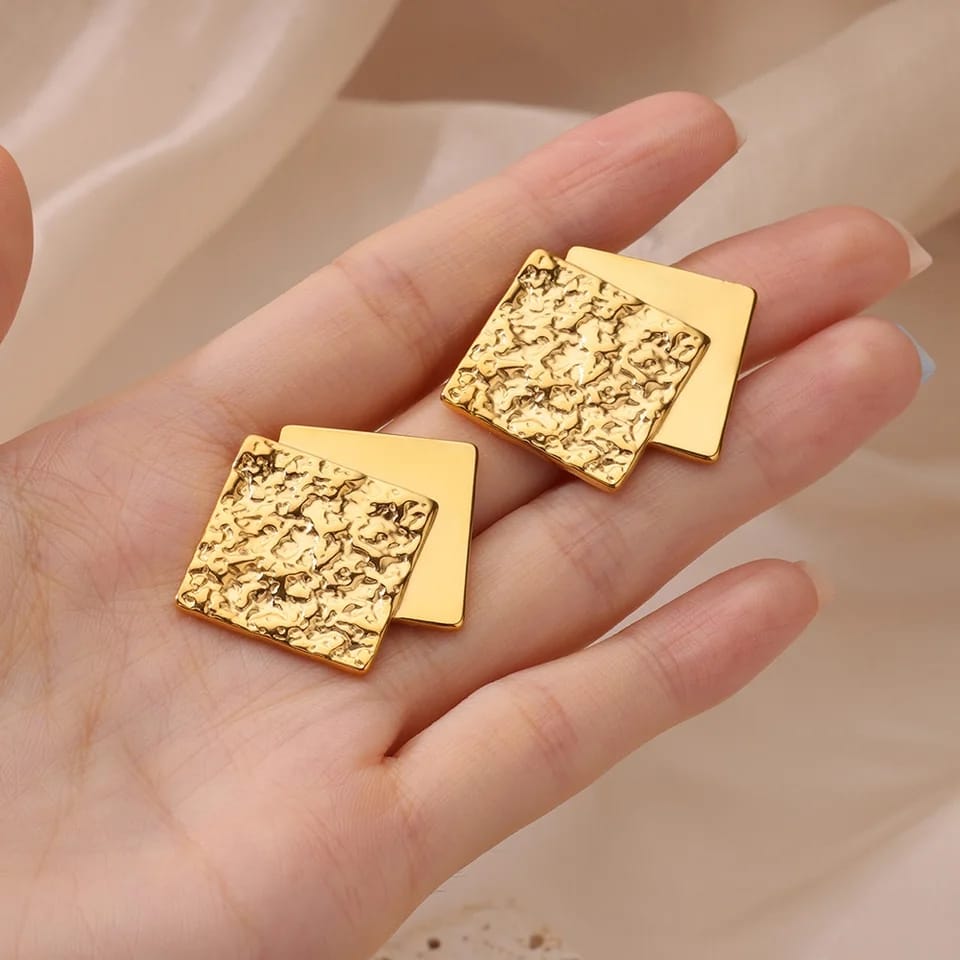 Stainless steel Earrings for women Anti tarnish and Anti Allergic 18 k gold plated Luxury Quality