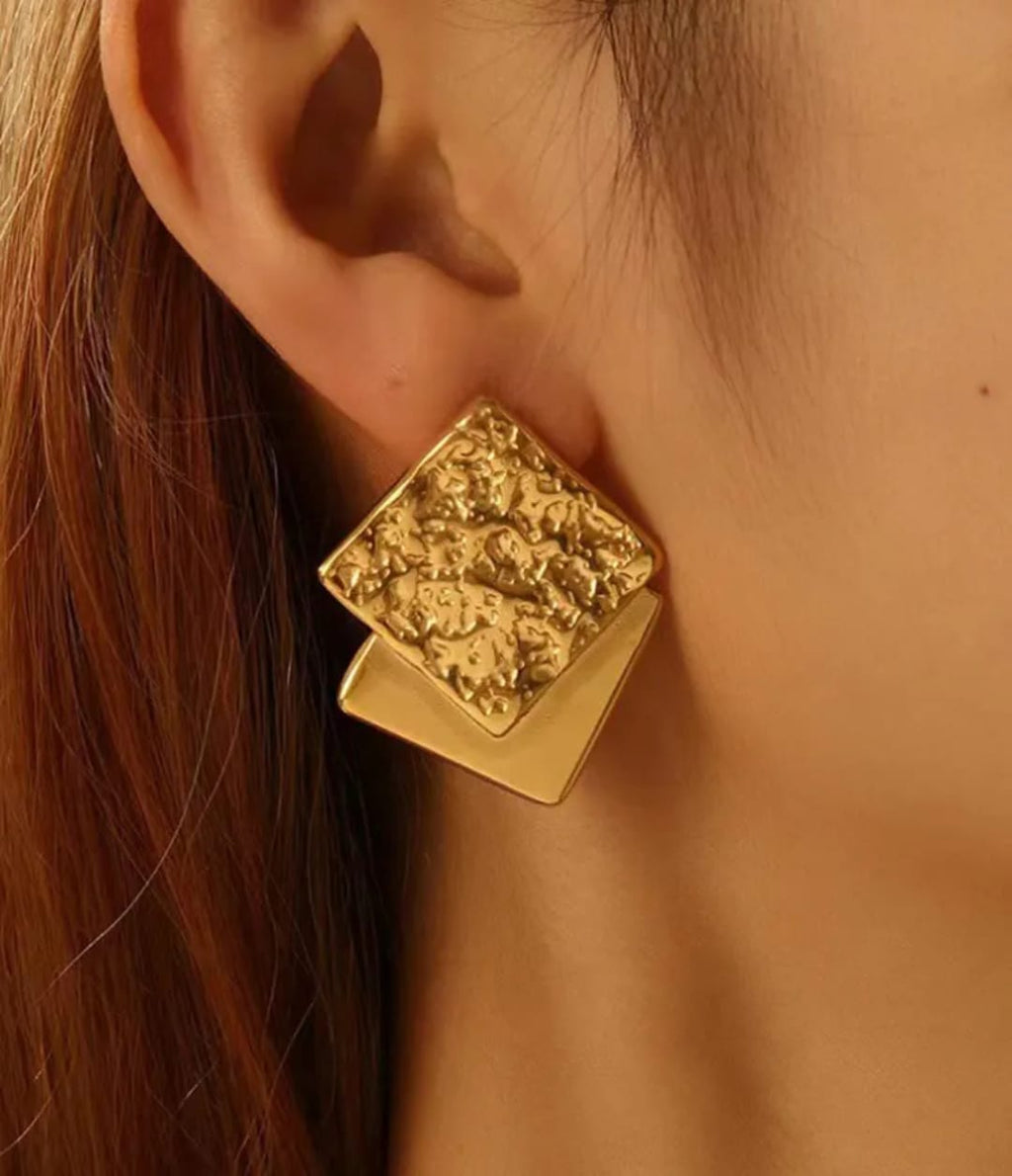 Stainless steel Earrings for women Anti tarnish and Anti Allergic 18 k gold plated Luxury Quality