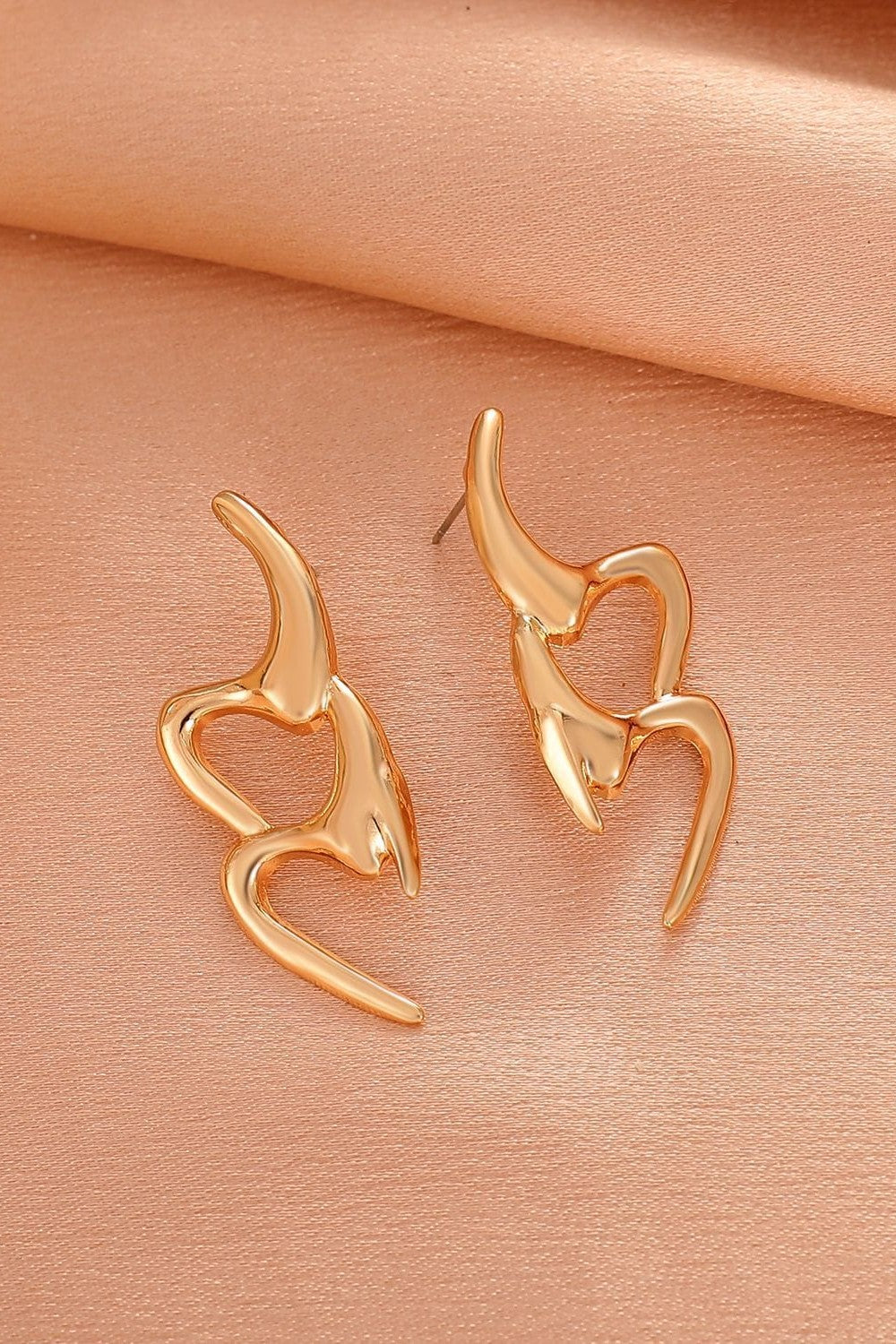Stainless Steel Earrings for women Zig Zag Style18 K gold platedAnti tarnish and Anti Allergic