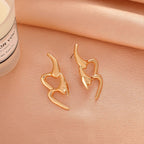 Stainless Steel Earrings for women Zig Zag Style18 K gold platedAnti tarnish and Anti Allergic